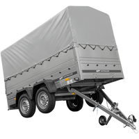 Twee-assige aanhanger 264x125 UNITRAILER GARDEN 264/2 KIPP met BIS zijwanden, H-800 frame en grijze kap