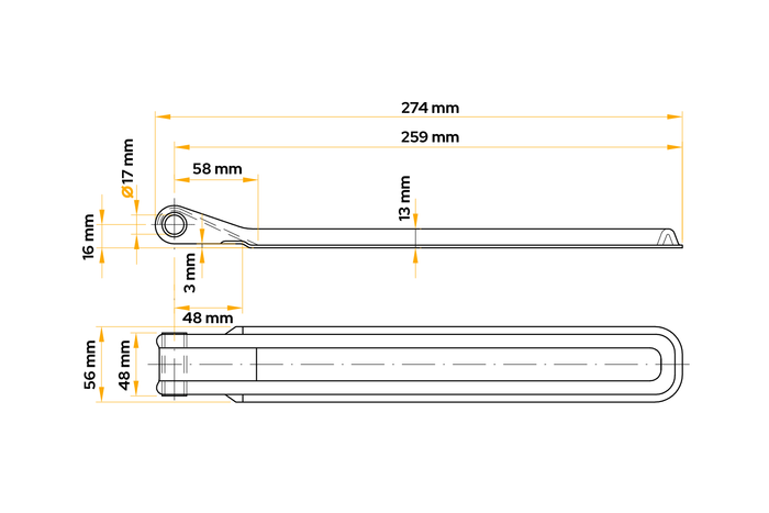 Zijscharnier met houder UNITRAILER BSCH 10-270+BSCHG 10-A complete aanhanger zijmontage