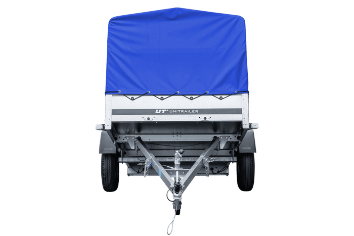 Lichte aanhanger 230x125 UNITRAILER GARDEN 230 KIPP met H-800 frame en blauwe hoes