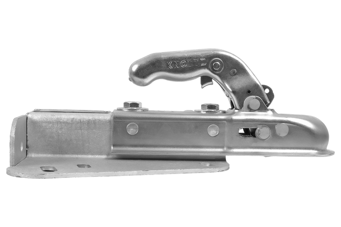 KNOTT K7.5-H+KZE7.5 kogelkoppeling voor een aanhanger van 750 kg met een V-vormige dissel.