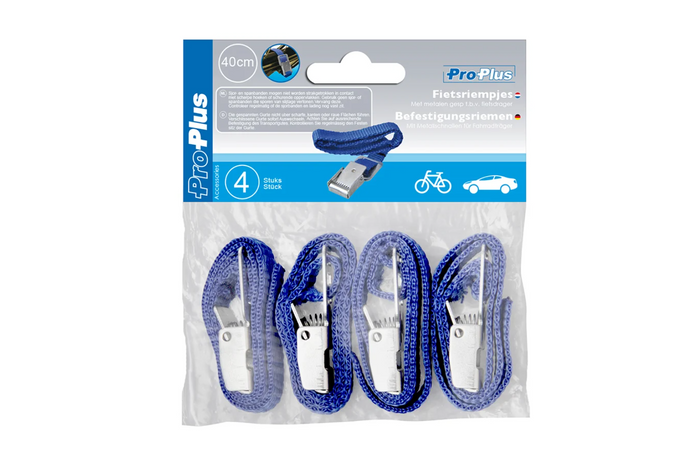 Set van vier ProPlus 330285 fietsbevestigingsriemen, lengte 30 cm