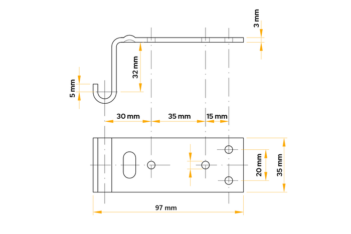 WINTERHOFF BVG 70-A zijkoppelingshouder voor aanhangwagen zijkoppeling