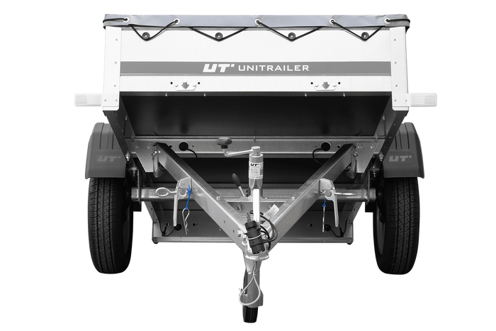 Tuinaanhanger 200 Kipp met neuswiel, H-0 frame en grijs dekzeil