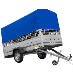 Lichte aanhangwagen 264x125 UNITRAILER GARDEN 264 KIPP met gaaswanden, H-800 frame en blauwe kap