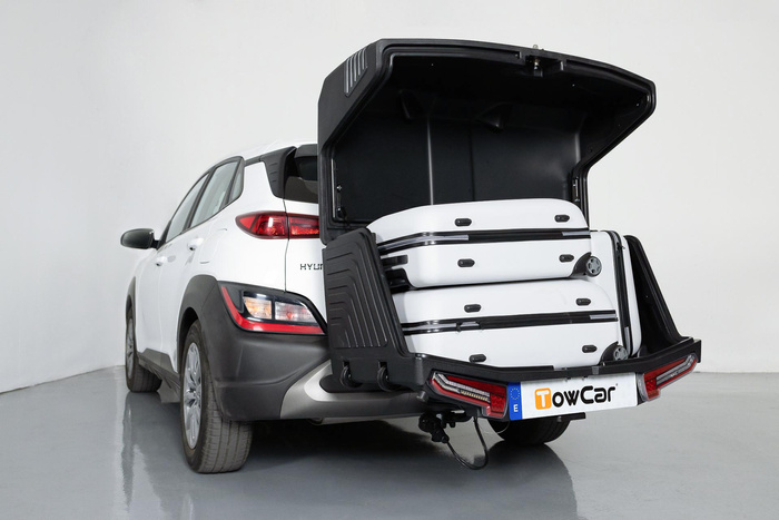 Towbox V3 zwart LED Edition - bagagebox voor op de trekhaak