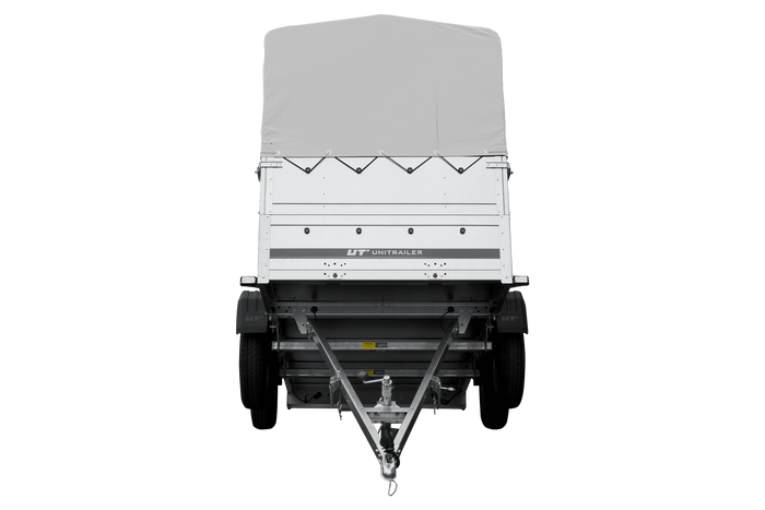 Twee-assige aanhanger 264x125 UNITRAILER GARDEN 264/2 KIPP met BIS zijwanden, H-800 frame en grijze kap