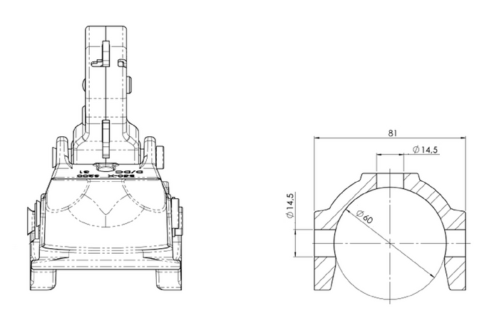 WINTERHOFF WW 350 RC-K1414 kogelkoppeling voor aanhanger van 3500 kg met dissel van 60 mm buis, gietijzer
