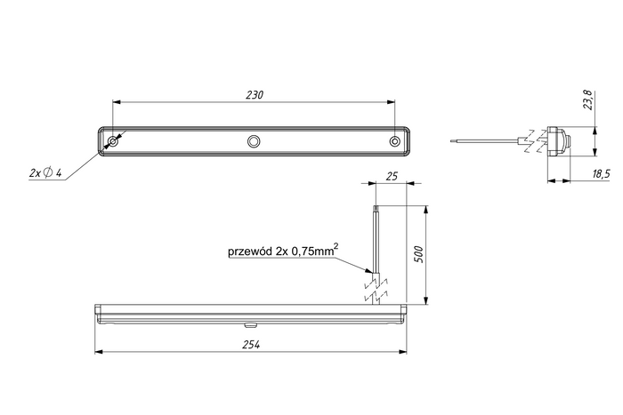HORPOL LWD3106 LED 270lm interieur autolamp met schakelaar