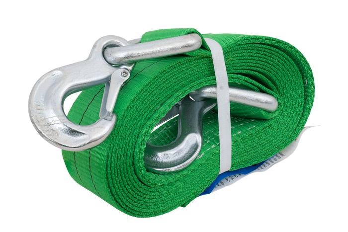 Sleepkabel met haken HILLS sleepband 5m/60mm/6t groen