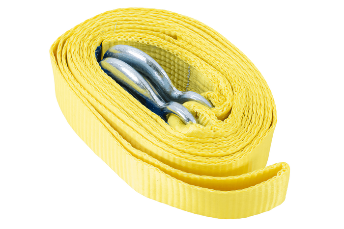 Sleepkabel met haken UNITRAILER sleepband 4,5m/50mm/5t geel