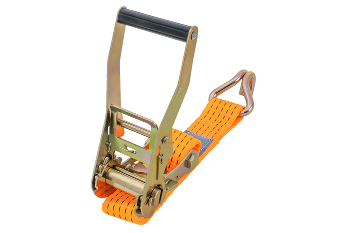 Set van vier UNITRAILER 8m/50mm/5t oranje transportbanden met spaninrichting