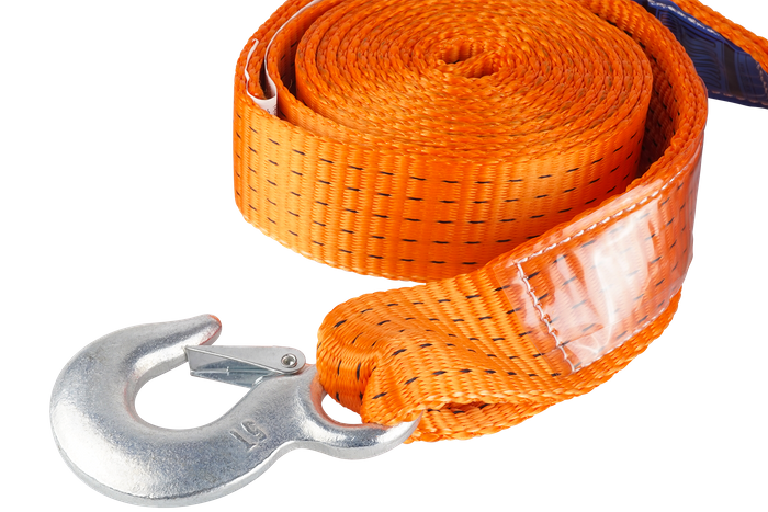 Sleepkabel met haken UNITRAILER sleepband 4,5m/50mm/5t oranje