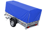 Lichte aanhanger 230x125 UNITRAILER GARDEN 230 KIPP met H-800 frame en blauwe hoes