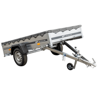 Aanhanger met een huif tot 750 kg Unitrailer GARDEN TRAILER 230 KIPP met steunwiel en grijze vlakke huif