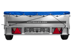 Autoaanhangwagen op veren 200x125 UNITRAILER GARDEN 201/R KIPP met H-0 frame en blauwe afdekking