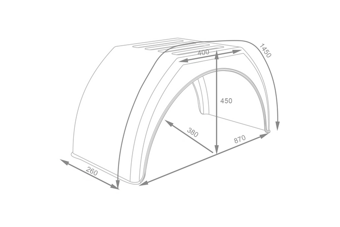 DOMAR DK3110 spatbord 14-17 inch 870x260 mm voor aanhanger platte wielkast