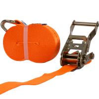 UNITRAILER 10m/25mm/1t oranje transportband met spaninrichting