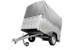 Autoaanhanger Unitrailer GARDEN TRAILER 200 KIPP met steunwiel, bis zijkanten, H-800 frame met grijze kap