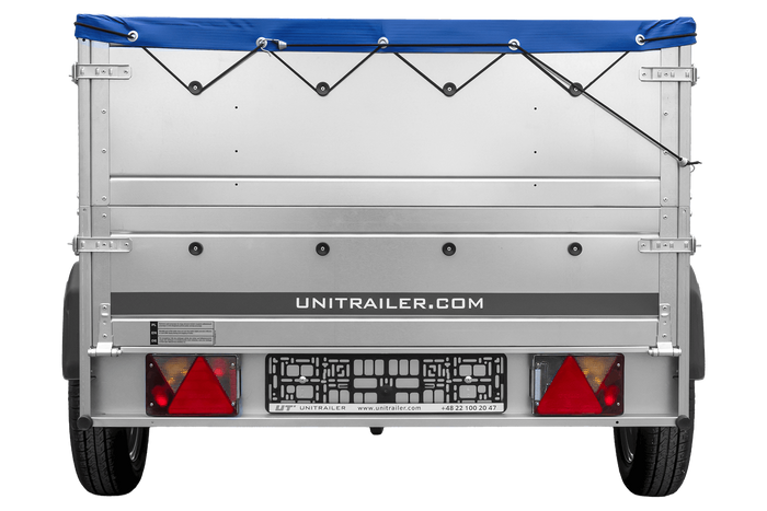 Autotrailer 200x125 UNITRAILER GARDEN 201 KIPP met BIS-zijwanden en blauw dekzeil
