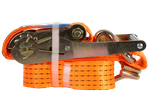 Set van vier UNITRAILER 3m/50mm/5t oranje transportbanden met spaninrichting