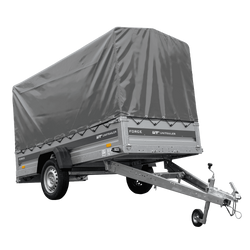 Autotrailer 264x125 UNITRAILER FORCE 264 KIPP met H-1100 frame en grijze afdekking