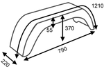 DOMAR D20130 set van twee spatborden 14-15 inch 790x220 mm voor aanhanger, platte wielkasten