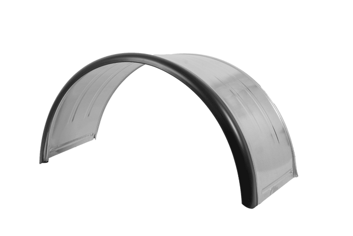Dubbel spatbord voor aanhanger 15-16" DOMAR DK7120 wielkast 880/400mm metaal met rubberen rand