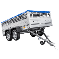 Lichte aanhanger 264x150 UNITRAILER GARDEN 265/2 KIPP met gaaswanden, H-0 frame en blauwe hoes