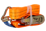 Set van vier UNITRAILER 3m/35mm/2t oranje transportbanden met spaninrichting