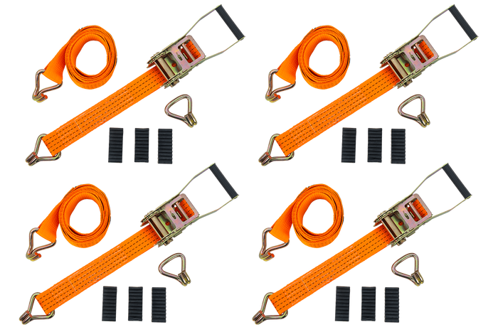 Set van vier 3-punts transportbanden met spanner voor UNITRAILER trailer 3m/50mm/4t oranje