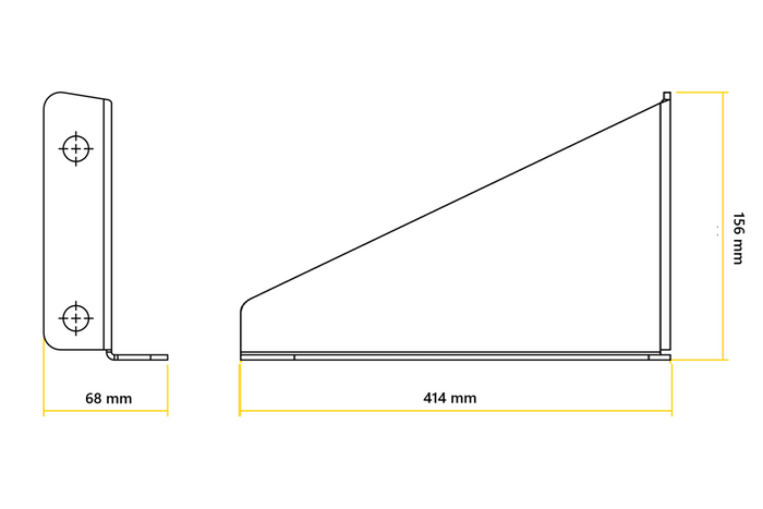 Zijhandgrepen 41,4 cm voor installatie van 30l lokhen watertank 2 st.