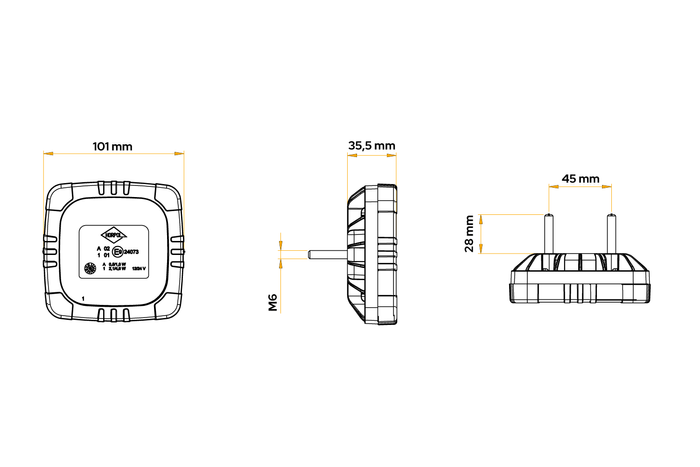 HORPOL ROCA LZD2800 LED achterlicht 3 functies universeel