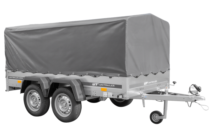 Twee-assige aanhanger 264x125 UNITRAILER GARDEN 264/2 KIPP met H-800 frame en grijze kap