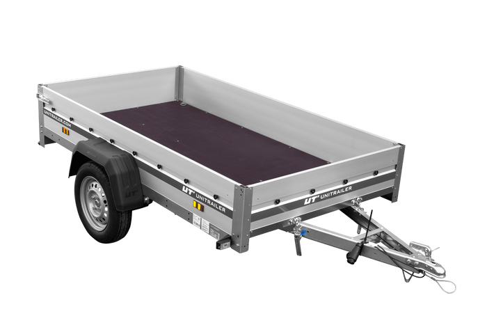 Autoaanhanger op veren met aluminium zijwanden 230x125 Unitrailer Garden 230/R KIPP ALU