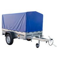 Lichte autoaanhanger 200 x 106 met steunwiel, blauw dekzeil en  frame MTM 750 KG Garden Trailer 200 KIPP