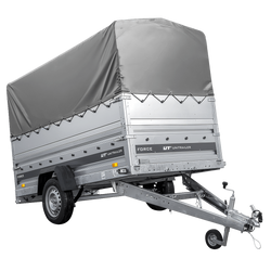 Autotransporter 264x125 UNITRAILER FORCE 264 KIPP met BIS-zijwanden, H-800 frame en grijze afdekking