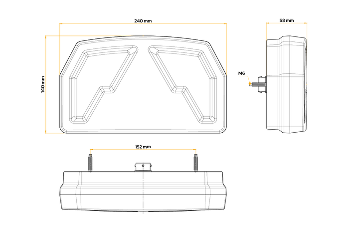 Achterlicht FRISTOM FT-372 LED 6 functies links