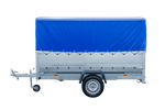 Autoaanhanger 264x125 UNITRAILER GARDEN 264 KIPP met BIS zijwanden, H-800 frame en blauw deksel