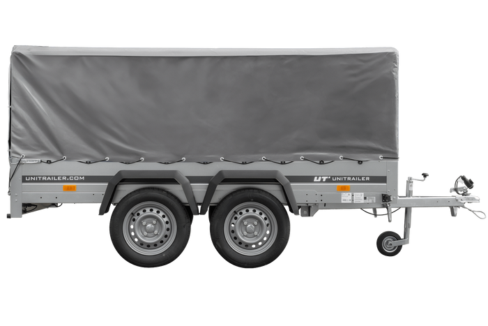 Twee-assige aanhanger 264x125 UNITRAILER GARDEN 264/2 KIPP met H-800 frame en grijze kap