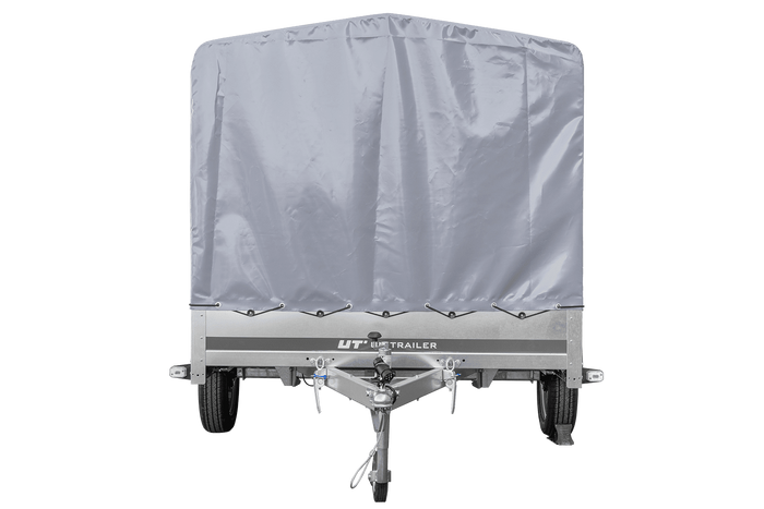 Autoaanhanger op veren 264x150 UNITRAILER GARDEN 265/R KIPP met H-1100 frame en grijze afdekking