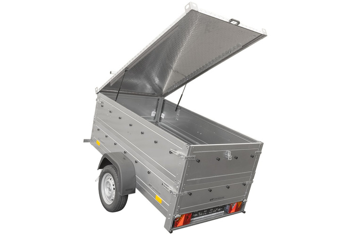 Aanhangwagen met aluminium afdekking GARDEN TRAILER 200 KIPP, twee zijkanten en steunwiel