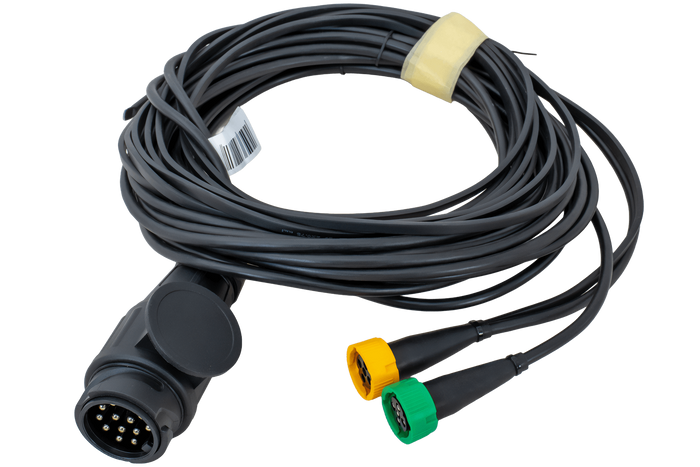 MANTES elektrische installatie, aanhangwagenkabelboom, 5,2 m, 13-pins stekker, 2x5-pins bajonetten