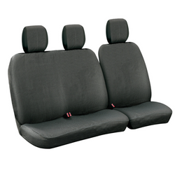 Set autostoelhoezen LAMPA Dots-1 zwart/grijs, voor bussen en bestelwagens