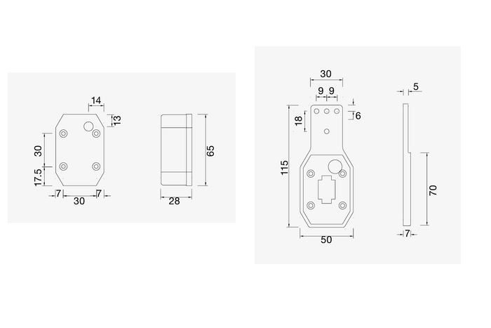 ASPÖCK FLEXIPOINT LED linker markeringslamp met beugel wit/rood