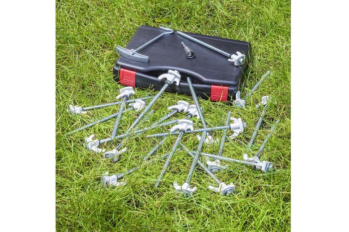 Set schroefbare tentharingen voor ProPlus 365014 metalen haringen met haak 20x20cm