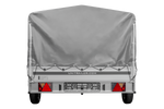 Enkelassige aanhanger met aluminium zijwanden 264x150 Unitrailer Garden 265 KIPP ALU met H-800 frame en grijze afdekking