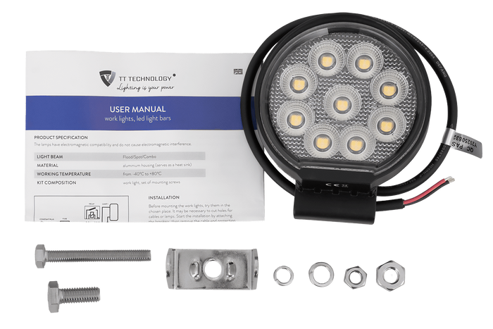 LED-werklamp reflector TT TECHNOLOGY TT.13337 36xLED 2880lm rond