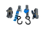 Set van twee HILLS 3m/25mm/1t transportbanden met spanner en twee 0,45m harnassen voor het vastzetten van de motorfiets