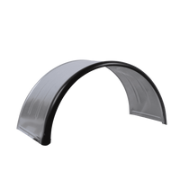 Dubbel spatbord voor aanhanger 16-17,5" DOMAR DK7135 wielkast 1000/450mm metaal met rubberen rand