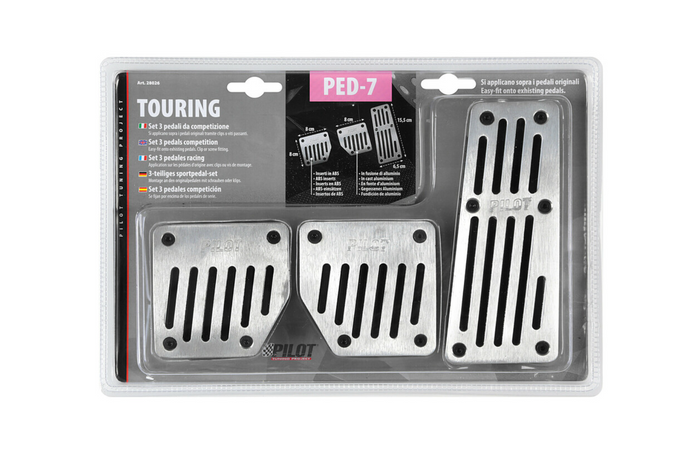 LAMPA TOURING BLACK PILOT aluminium pedaalcovers met antislip rubber